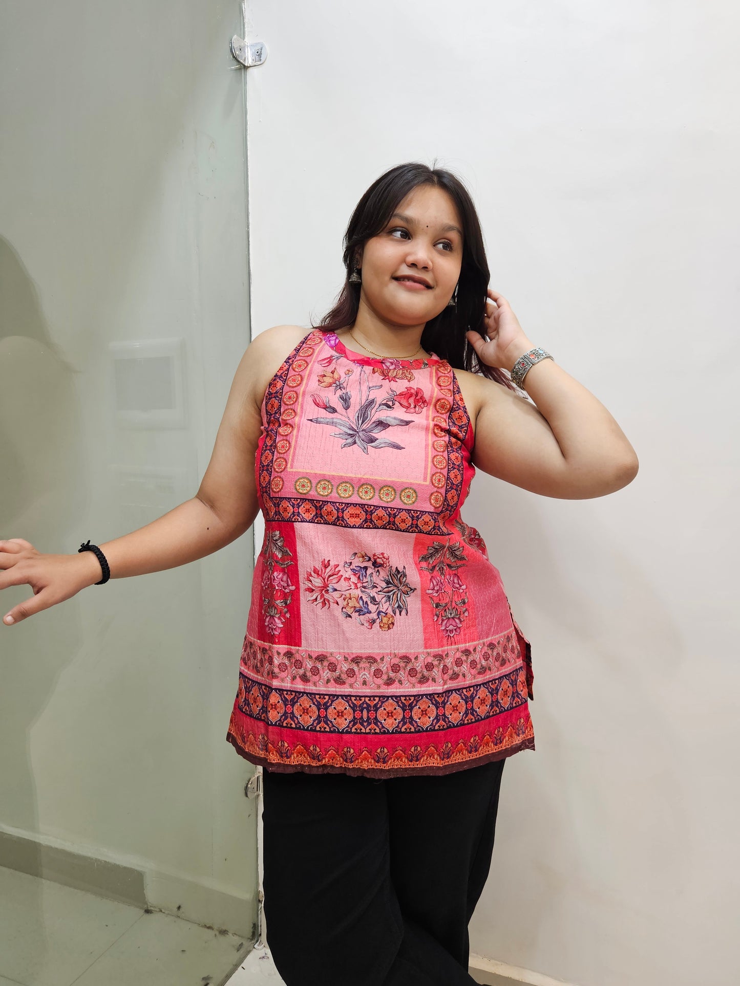 Pixel Halter neck Kurti