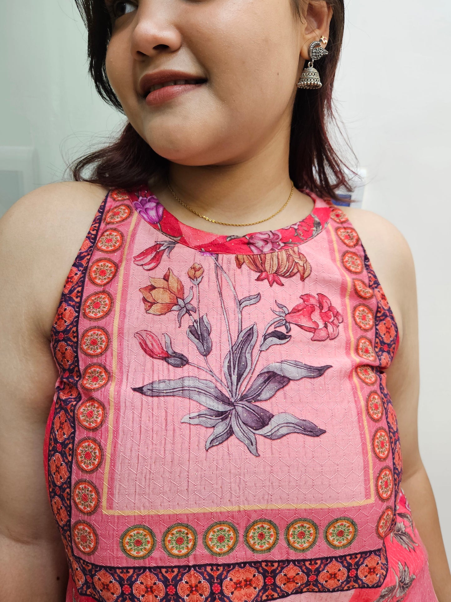 Pixel Halter neck Kurti
