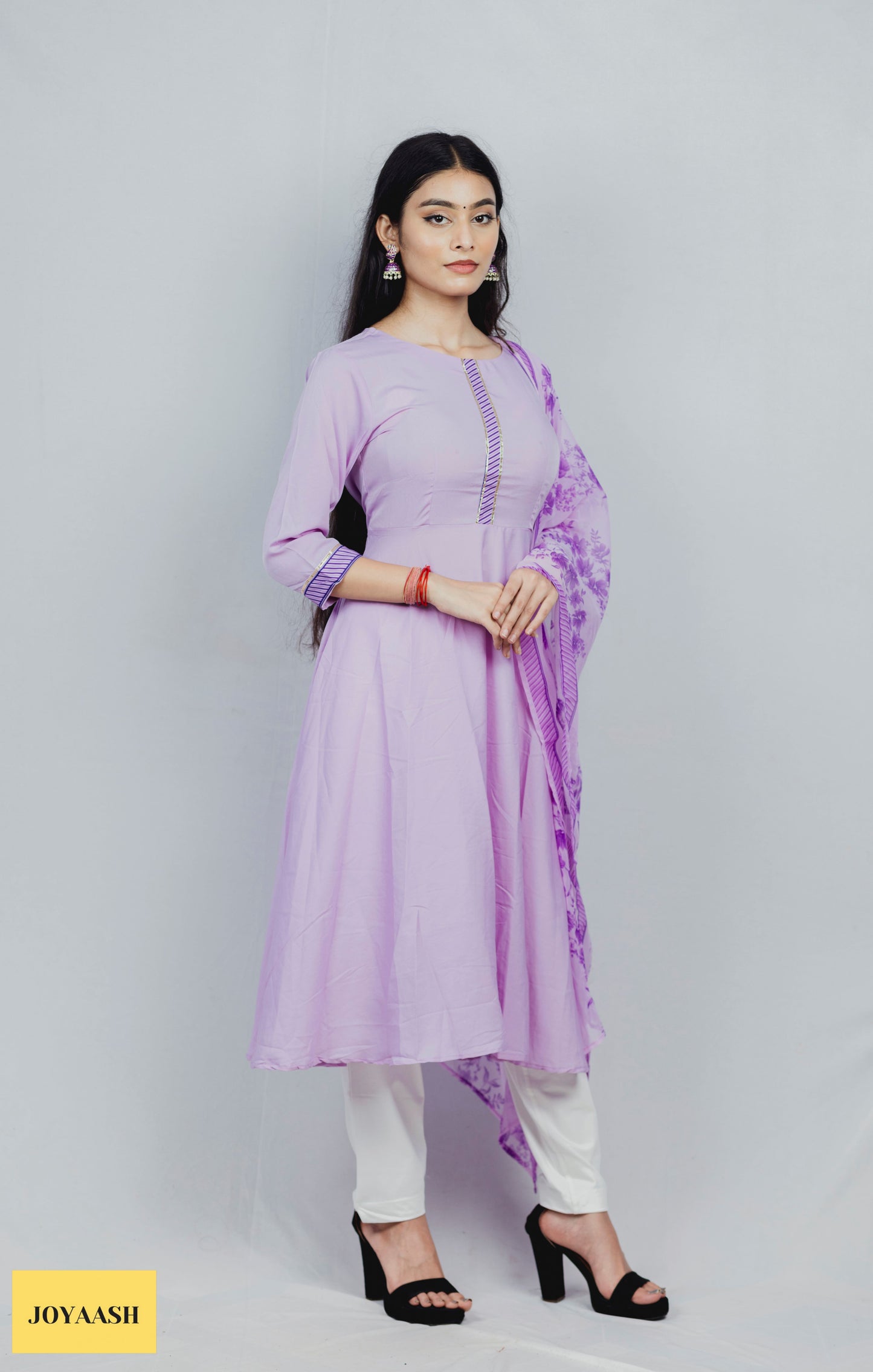 Lavender Kurta with Dupatta Set
