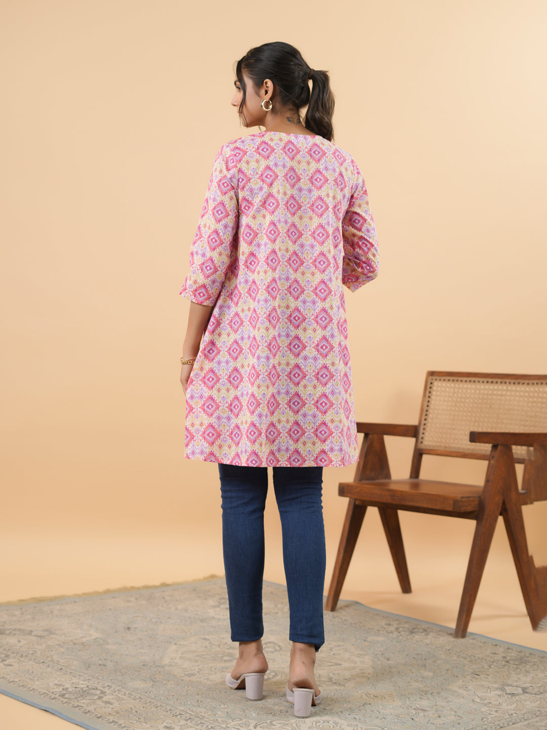 Pink Ikkat Print Tunic