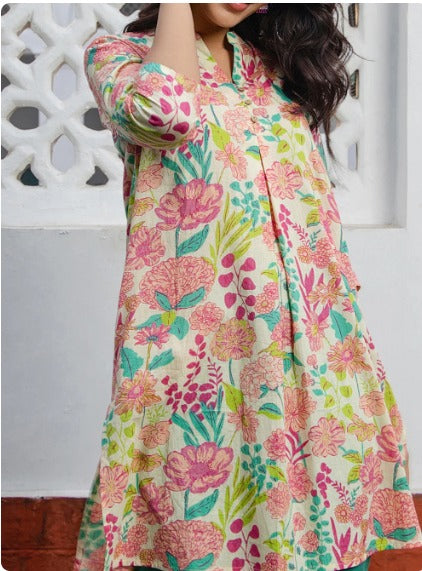 Custard Floral Cotton Tunic