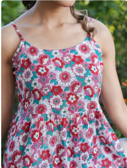 Pink Sleeveless Floral Top