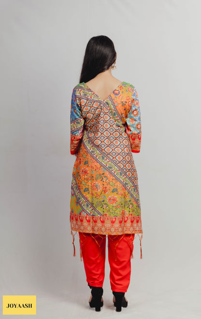 Multicolour Pixel Artistry Kurta Set