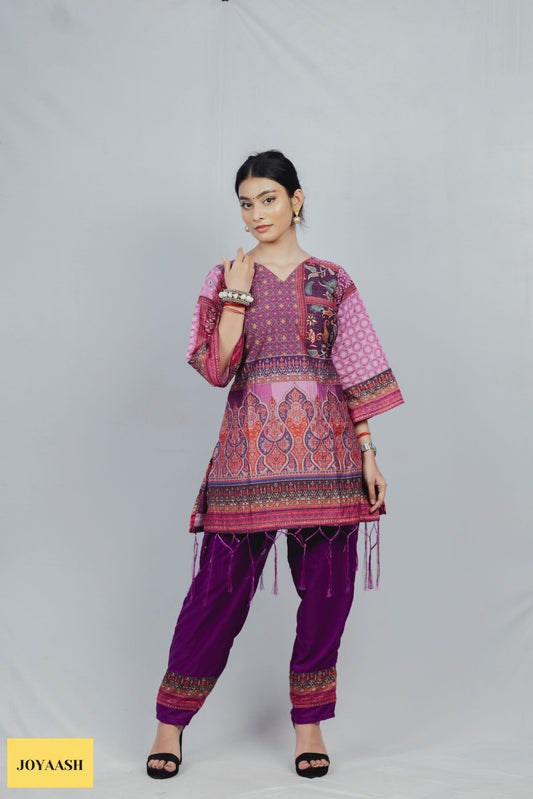 Cultural Purple Pixel Co-ord Set