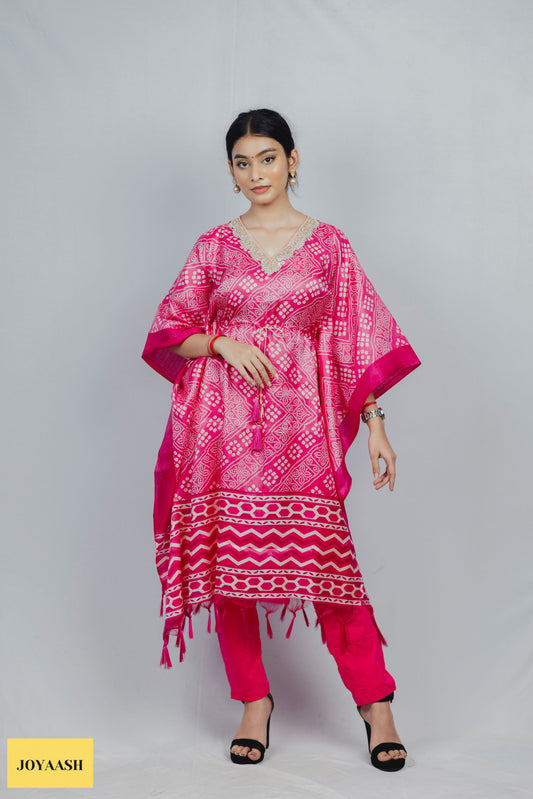 Pink Pixel Kaftan Kurta