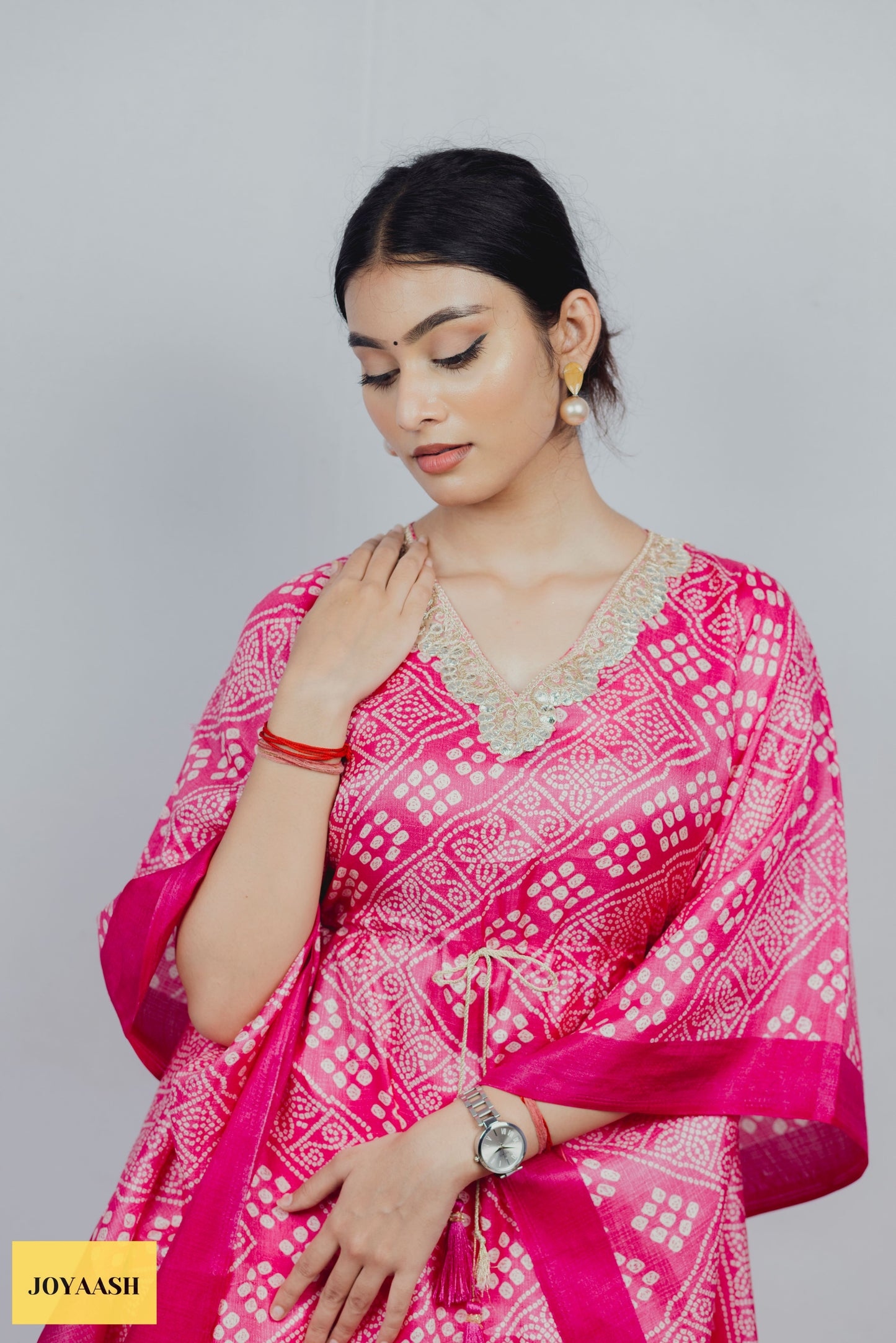 Pink Pixel Kaftan Kurta