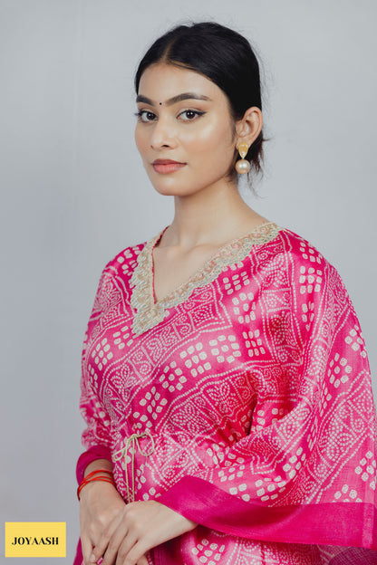 Pink Pixel Kaftan Kurta