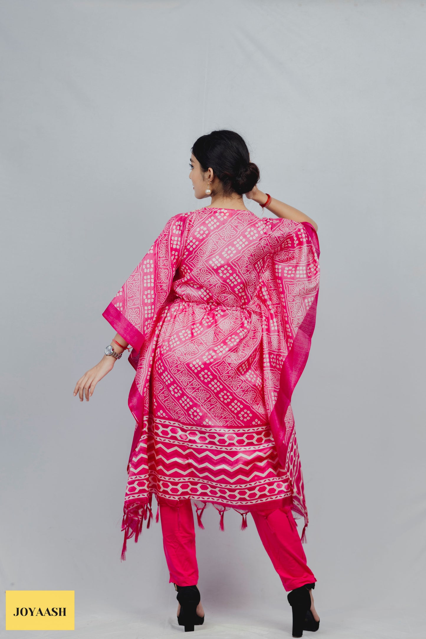 Pink Pixel Kaftan Kurta