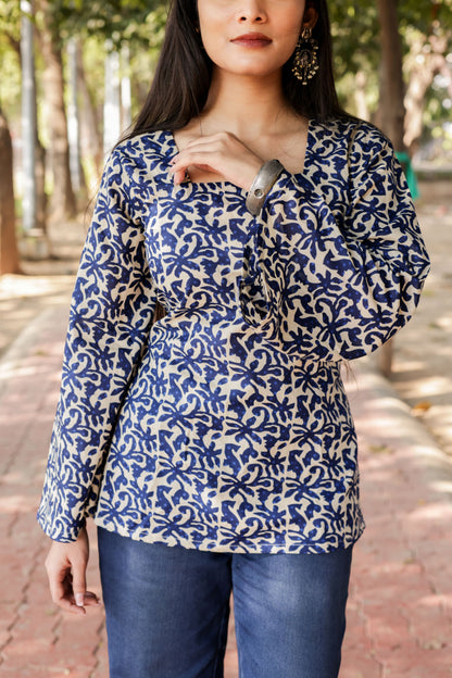 LAHAR Blue Corset Kurti