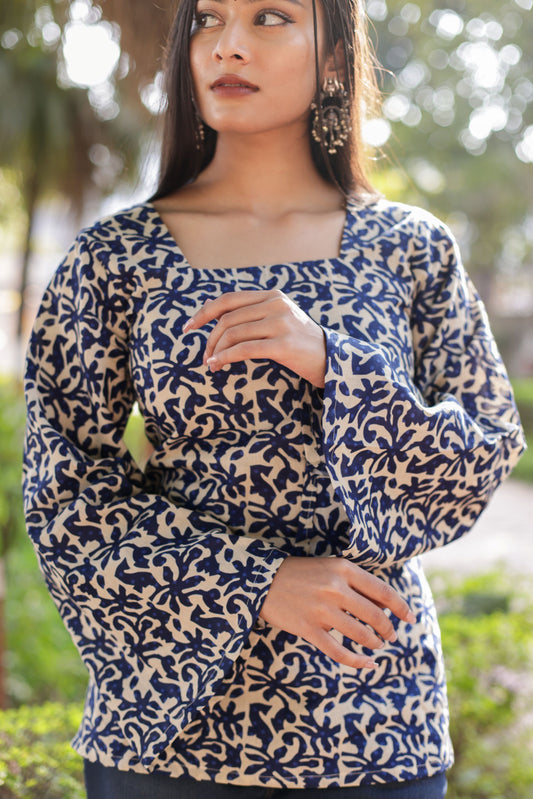 LAHAR Blue Corset Kurti