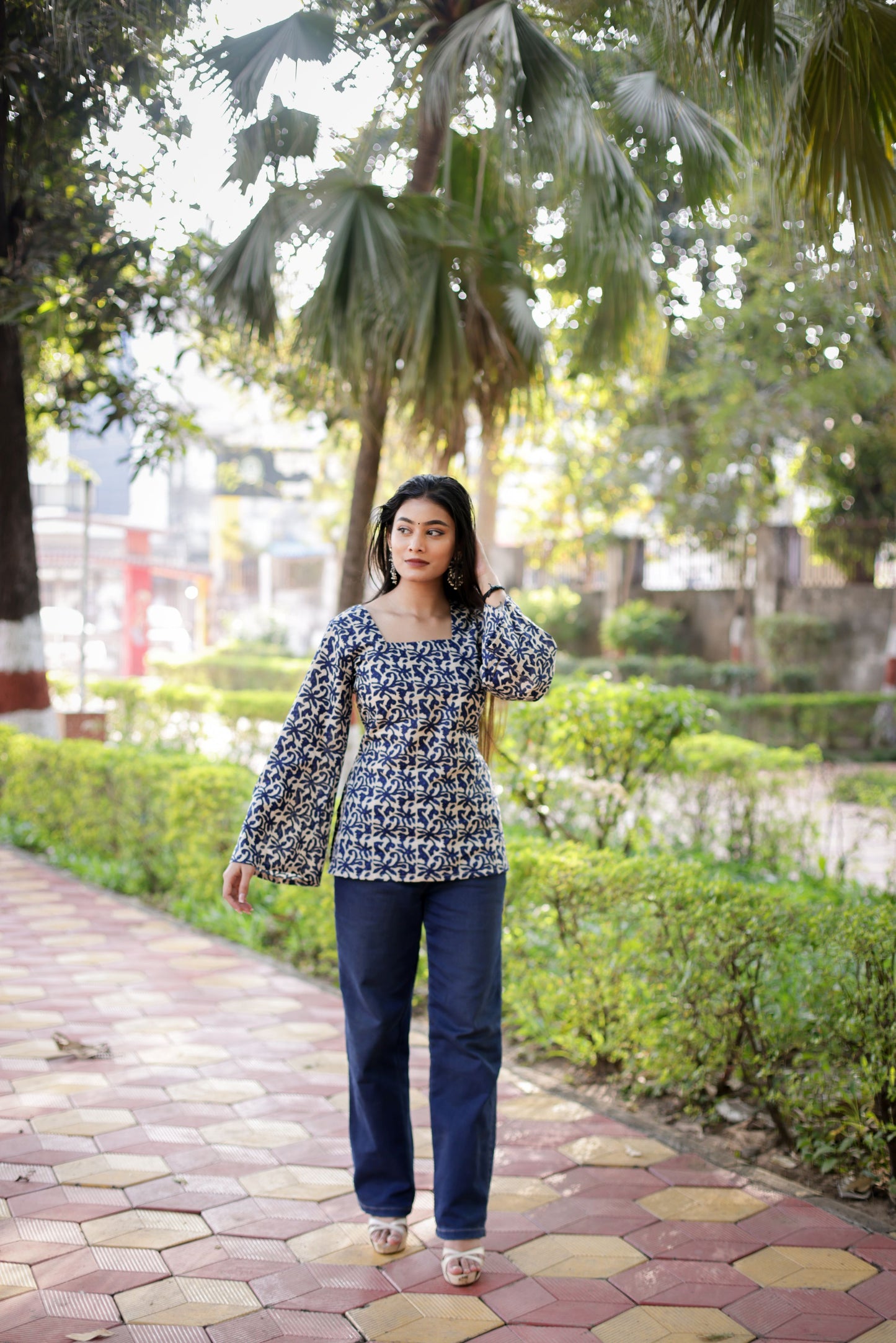LAHAR Blue Corset Kurti