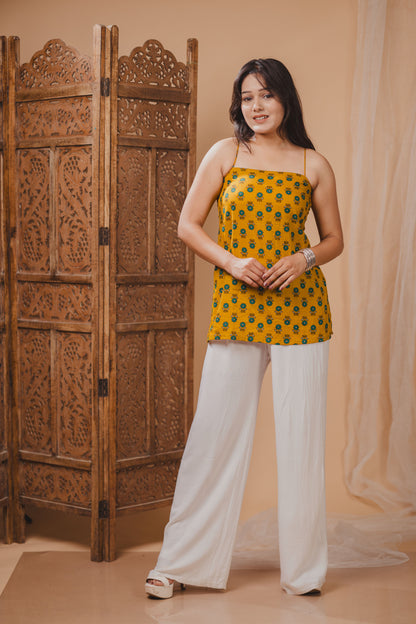 TITLI Mustard Strap Kurti