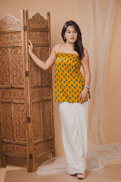 TITLI Mustard Strap Kurti