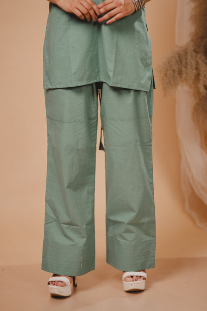 HEER Sea Green Sleeveless Set