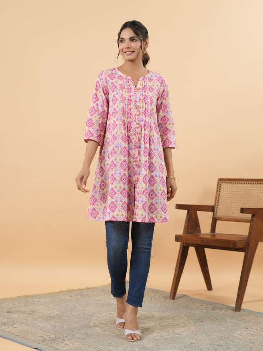 Pink Ikkat Print Tunic