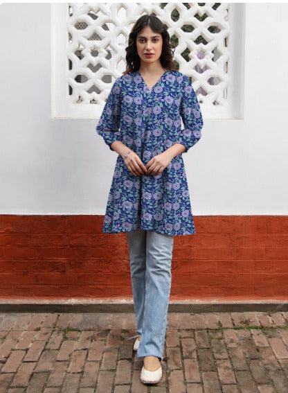 Blue Floral Tunic