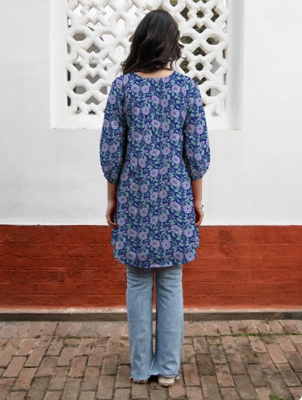 Blue Floral Tunic