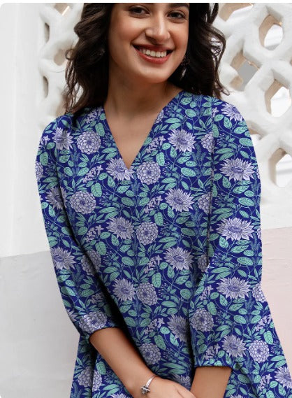 Blue Floral Tunic