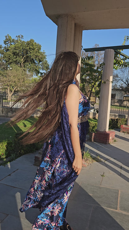 Peplum Blue Plazzo set with dupatta