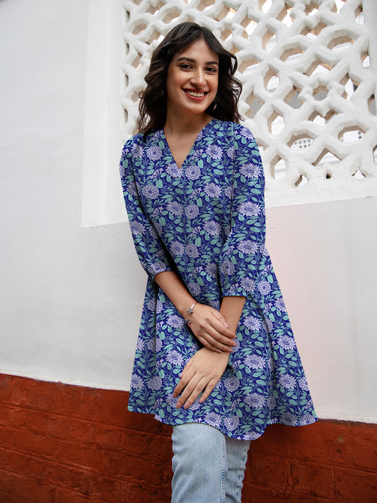 Blue Floral Tunic